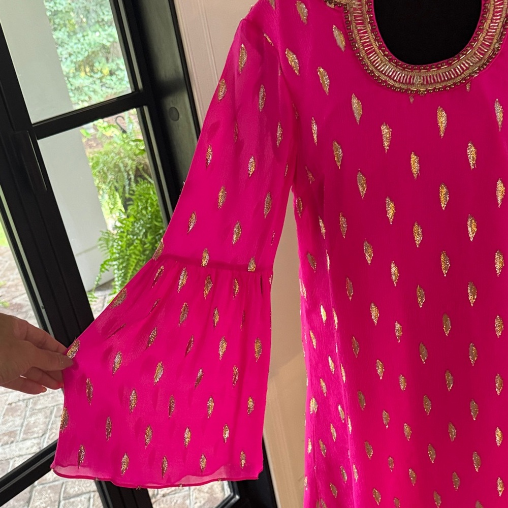 Lilly Pulitzer Pink Dress with Gold Accents - Picture 5 of 10